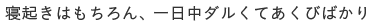 寝起きはもちろん、一日中ダルくてあくびばかり